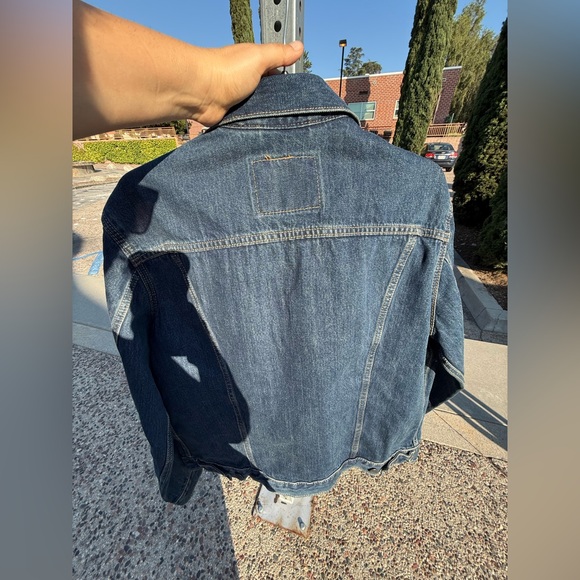 Levi's Dark Blue Denim Trucker Jacket Red Tab Jean Jacket Men's LARGE 723344216 - Picture 8 of 10